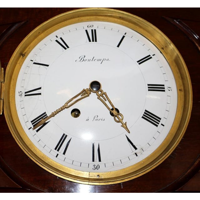 19th Century Mahogany French Empire Cabinet Bookcase With Cellarette and Clock For Sale - Image 9 of 16