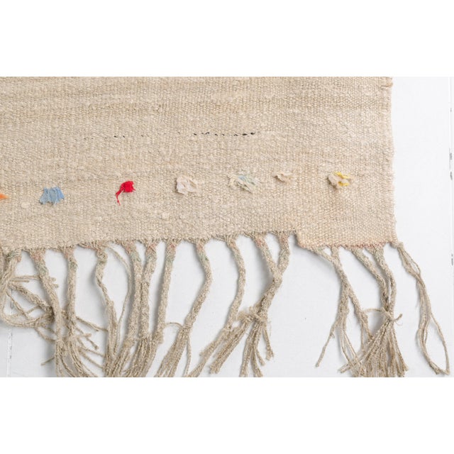 Vintage Off White Hemp Kilim Runner For Sale - Image 6 of 10