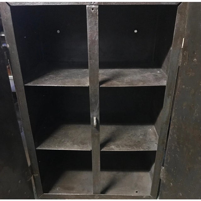 Two Door Industrial Riveted Steel Automotive Locking Tool Cabinet, Circa 1900 For Sale - Image 12 of 13