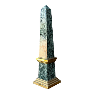 Vintage Neoclassical Green Marble Obelisk