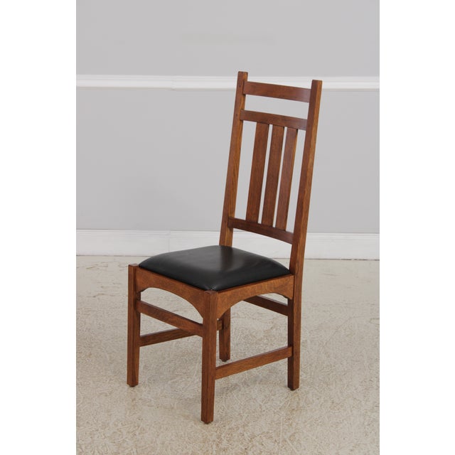 Set of 6 Stickley Harvey Ellis Mission Oak Dining Chairs For Sale - Image 10 of 16