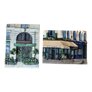 Scott Steele 3d Resin Wall Art Tile or Plaque Design Parisian French Scene/Shops