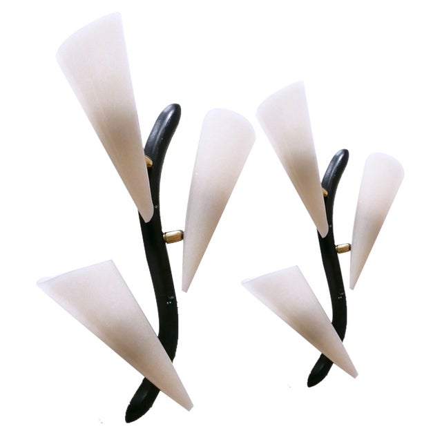 Mid-Century Modern Sconces or Wall Lamps, Germany, 1950s, Set of 2 For Sale