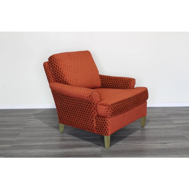 Red Vintage Pair of Red Chenille Club Chairs For Sale - Image 8 of 10