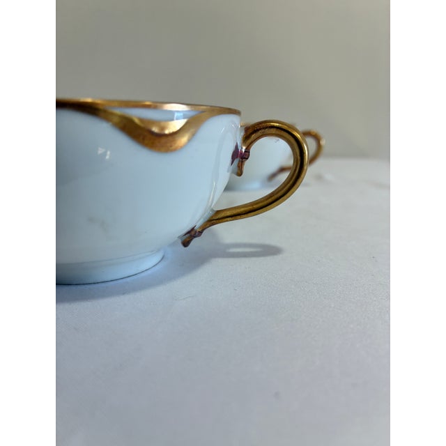 Antique Haviland & Co. Limoges Double Handle Bouillon Cups, Set of 4 For Sale - Image 9 of 12