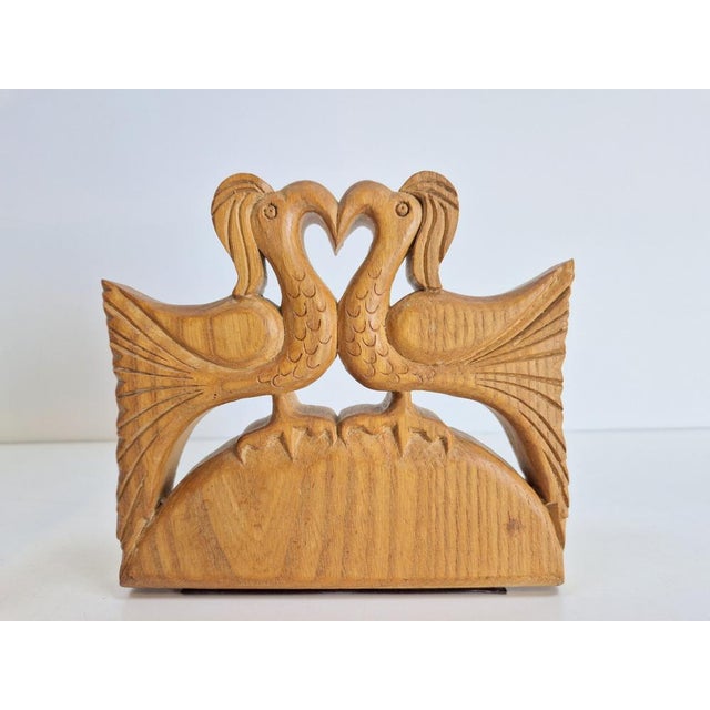 Vintage Wood Bird Handmade Bookends, Set of 2 For Sale - Image 3 of 15
