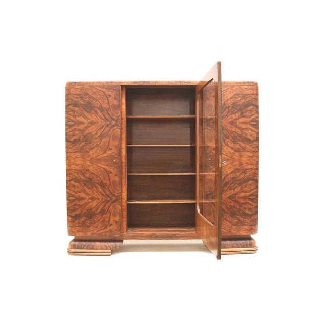 Large Vintage Art Deco Cabinet in Burl Walnut, 1930s For Sale - Image 4 of 12