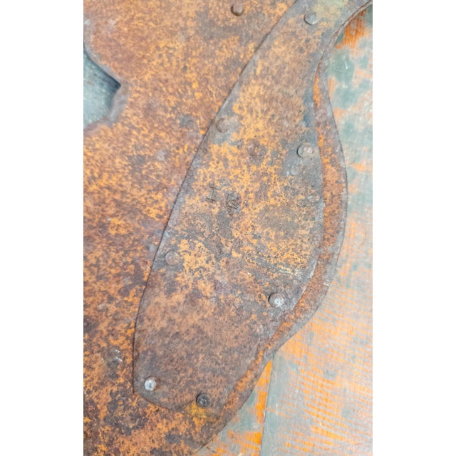 Early 20th Century Early 20th Century Primitive Folk Art Sheet Metal Weathervane of Triton For Sale - Image 5 of 15
