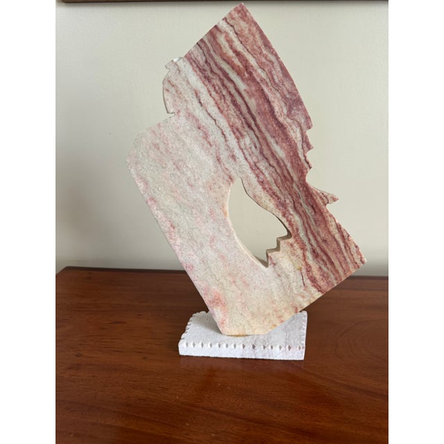 Alabaster Navajo Alabaster Chief Sculpture by Richard Silver, 1980s Gallery Scale - 13" For Sale - Image 8 of 12