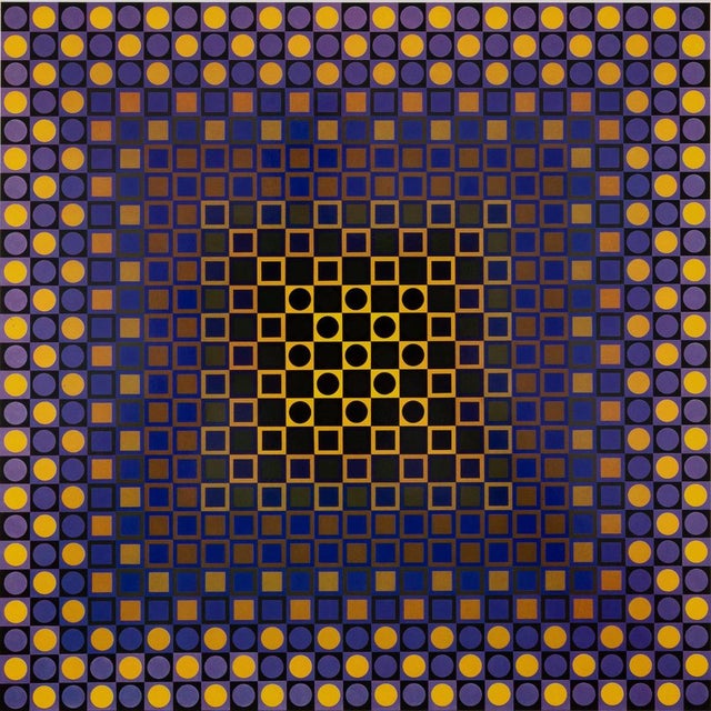 Victor Vasarely (1906-1997) ALOM Heliogravure after a work by the artist On heavy paper, 27 x 27 cm (approx. 11 x 11...