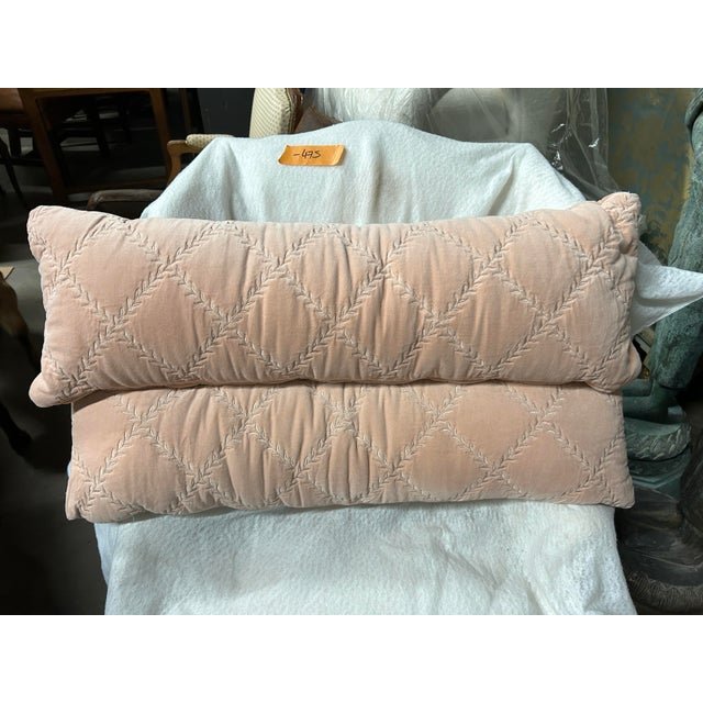 Textile Bella Notte Long Cotton Velvet Lumber Pillow in Pearl For Sale - Image 7 of 12
