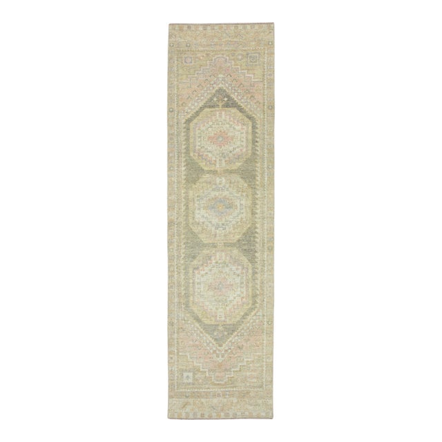 Turkish Oushak Runner Rug 2'9" x 10'3" #17496 For Sale