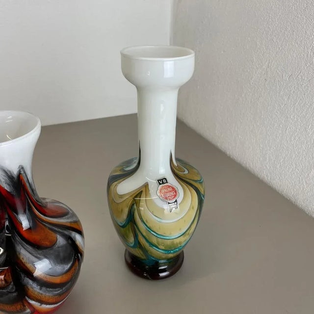 Vintage Italian Pop Art Multicolor Opaline Florence Vases, 1970s, Set of 4 For Sale - Image 14 of 18