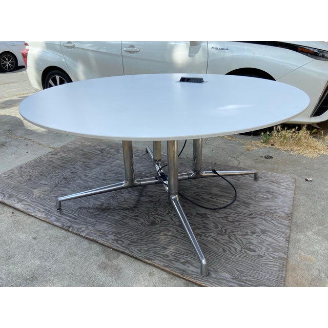 Vintage mid century modern Steelcase coalesse conference room table , with cable for power , can be used as a kitchen or...