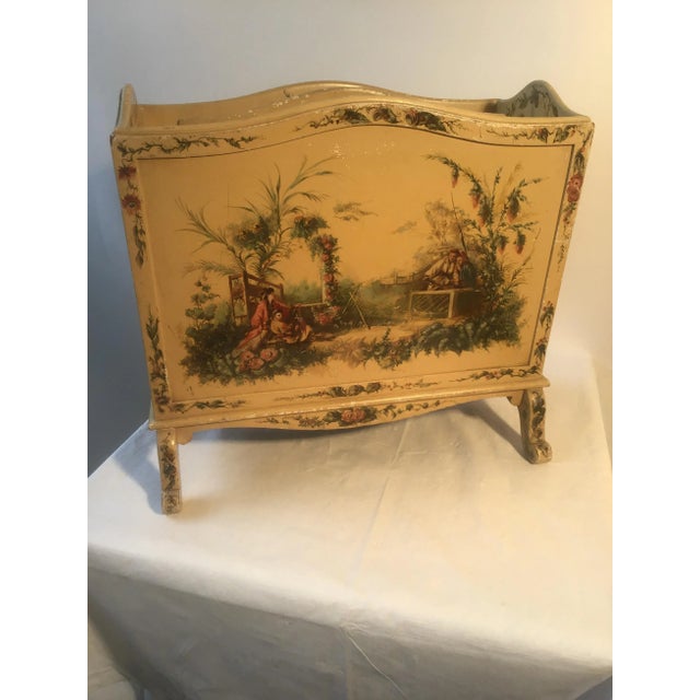 1940s Chinoiserie Hand Painted Magazine Holder For Sale - Image 10 of 13