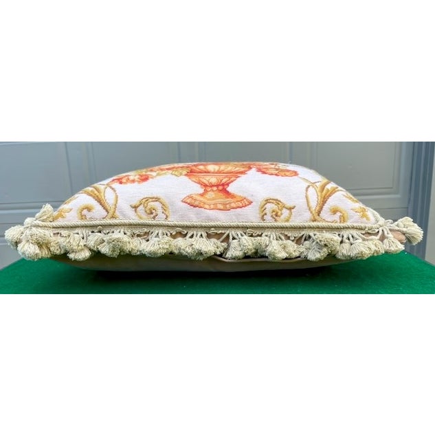 Vintage Floral Arrangement Needlepoint Pillow For Sale - Image 4 of 11