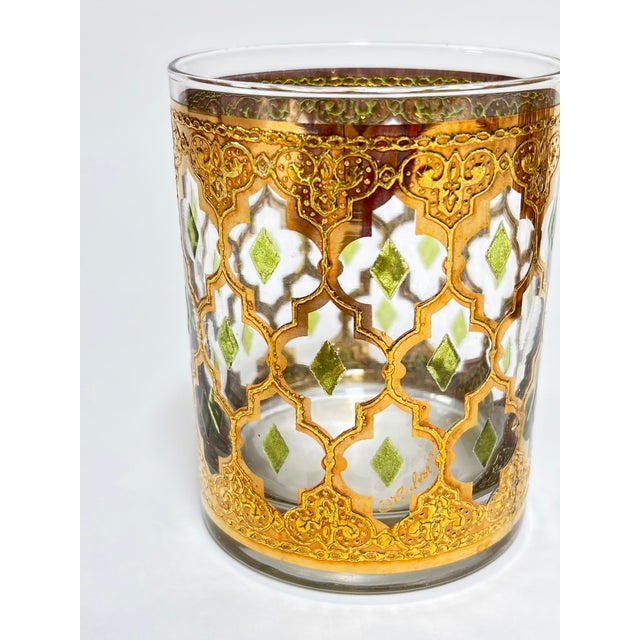 Vintage Set of 4 Old Fashioned Valencia by Culver With 22-Karat Gold For Sale - Image 11 of 12