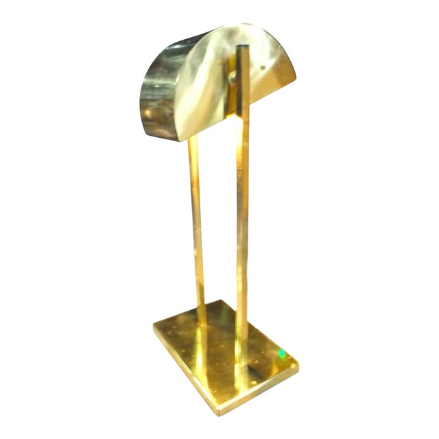 1970's Brass Demilune Desk Lamp by George Kovacs For Sale