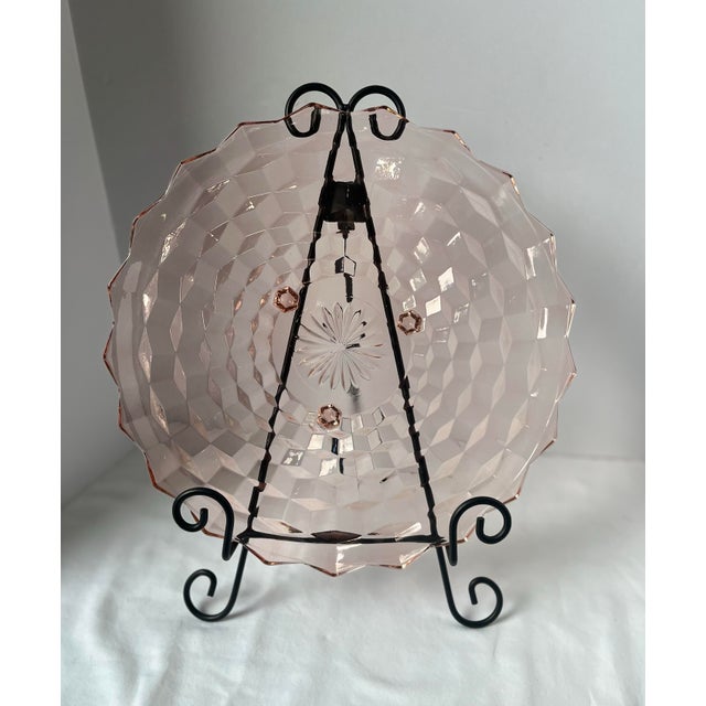 1960s Vintage Whitehall Pink 1960s Glass Footed Cake Plate For Sale - Image 5 of 7