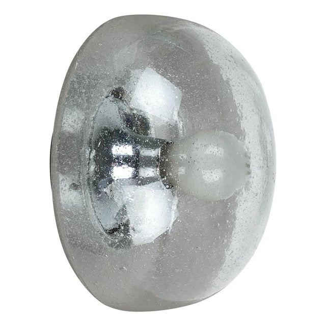 Vintage Ice Glass Bubble Wall Light from Hillebrand Leuchten, Germany For Sale - Image 15 of 15