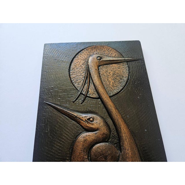 Wall Wood Relief Sculpture of Herons, 1960s For Sale - Image 12 of 14