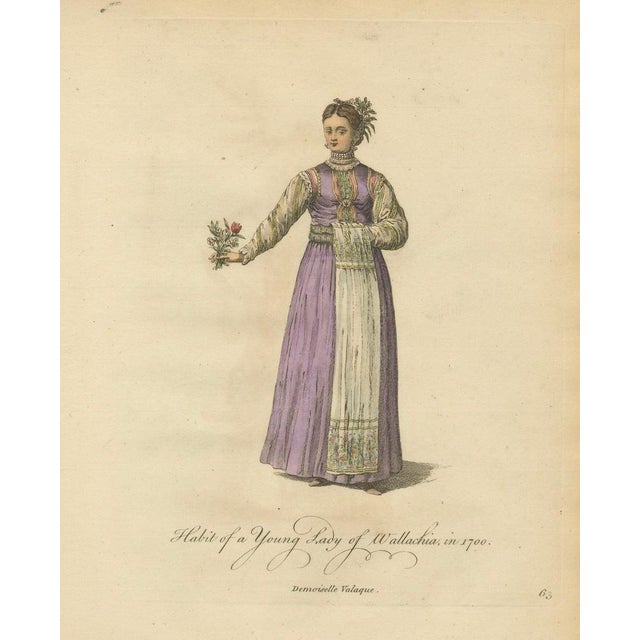 Jefferys, Costume of a Young Lady of Wallachia, Engraving, 1749 For Sale - Image 9 of 9