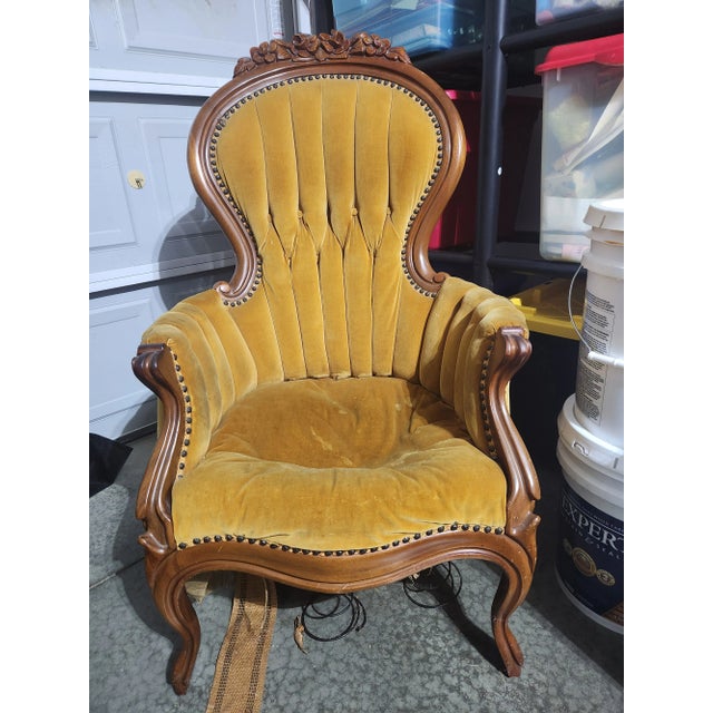 Late 19th Century Victorian Ladies and Gents Chairs - Set of 2 For Sale - Image 12 of 12