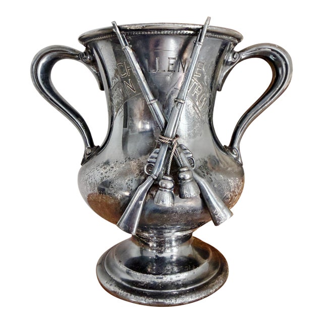 1907 Silver Plated Military Rifle Trophy For Sale