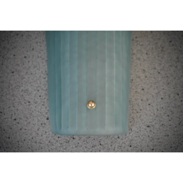 Mid-Century Modern Aqua Green Murano Glass and Brass Wall Light, 2000 For Sale - Image 3 of 9