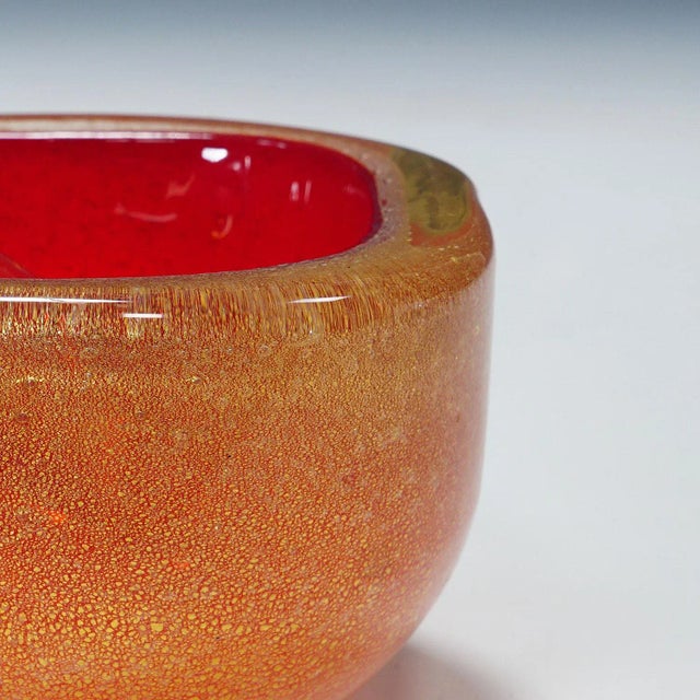 1940s Bowl in Red Sommerso Glass, Flavio Poli for Seguso Murano 1940s For Sale - Image 5 of 8