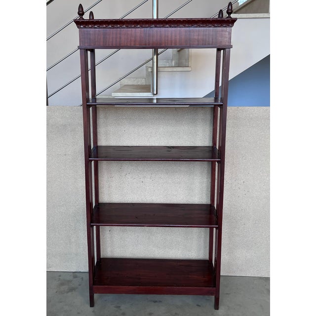 Mid 20th Century French Empire Style Walnut Four Shelves Etagere For Sale - Image 9 of 18