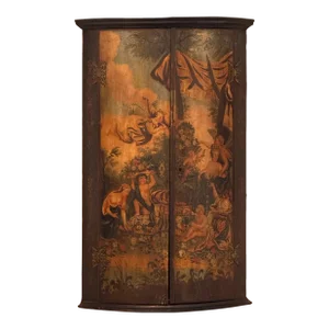 Early 19th Century Painted Hanging Corner Cabinet