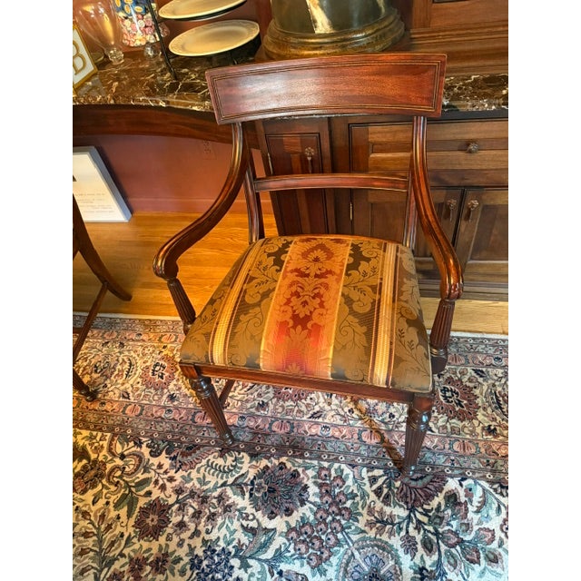 Early 1900s Drexel Durham Mahogany Dining Set - Duncan Phyfe Style - Table W/ 3 Leaves + Captains Chair + 5 Side Chairs For Sale In New York - Image 6 of 11