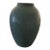 Vintage Signed Arts & Crafts Style Matte Green Speckled Ceramic Ovoid Vase For Sale