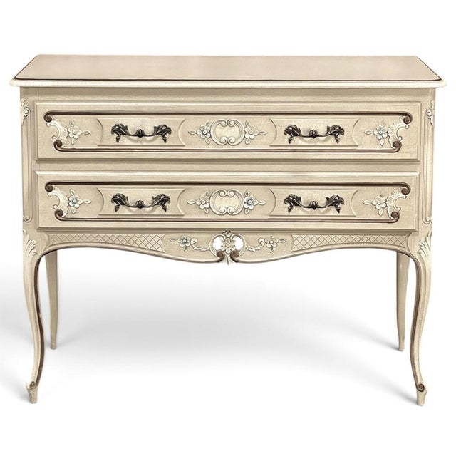 French Provincial Vintage French Provincial Painted Commode For Sale - Image 3 of 18