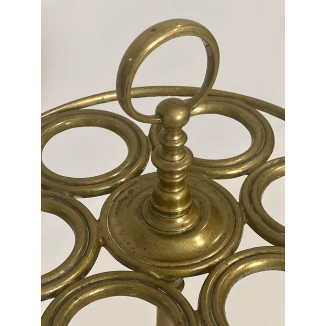 19th Century Solid Brass Umbrella Stand For Sale In Philadelphia - Image 6 of 11