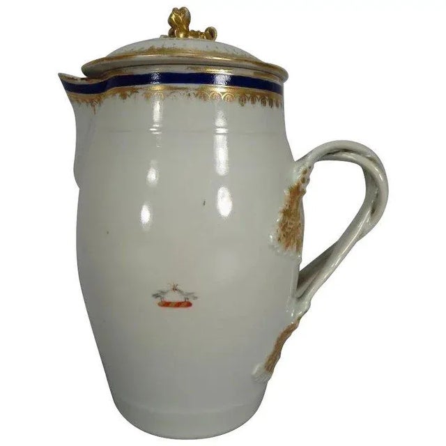 18th Century American Market Chinese Export Porcelain Dove Bird Crest Cider Jug Pitcher For Sale - Image 10 of 10