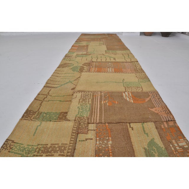 1950s Oushak Vintage Handmade Runner Rug For Sale - Image 5 of 9