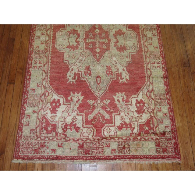 Early 20th Century Antique Zabihi Collection Watermelon Red Oushak Rug - 4'2" x 6'9" For Sale - Image 5 of 8