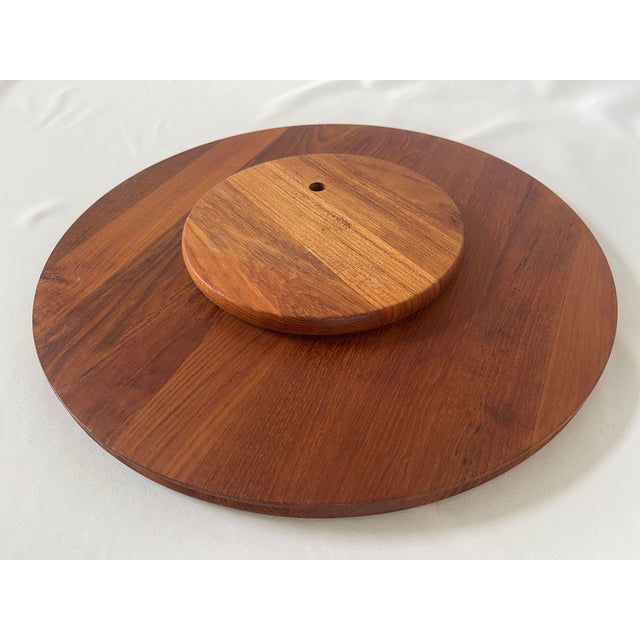 1970s Jens Quistgaard Danish Design Teak Tabletop Lazy Susan Serving Tray For Sale - Image 5 of 6