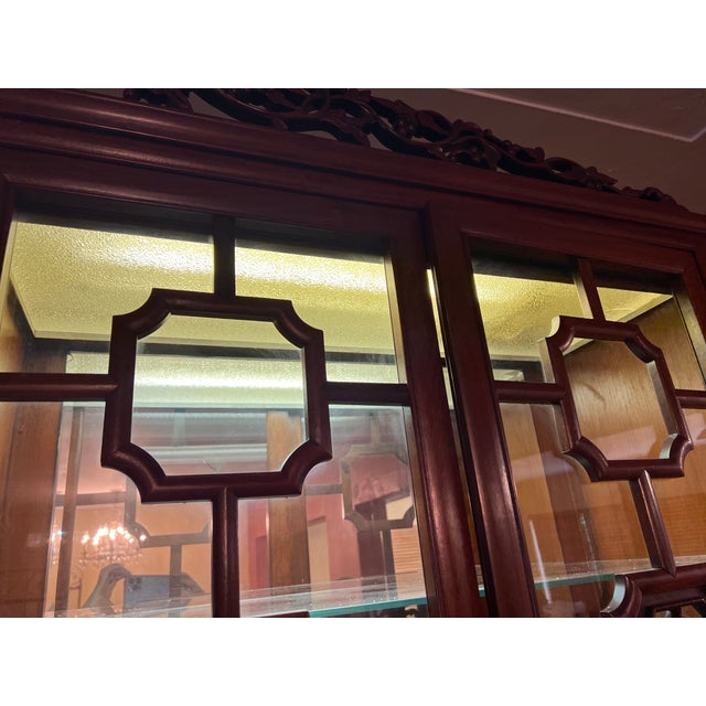 Mid 20th Century Rosewood China With Chinese Ming Carvings