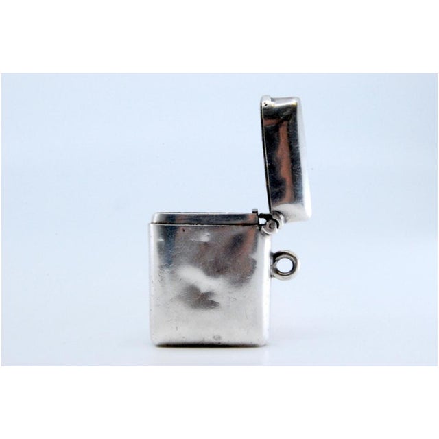 Plain Silver Matchbox with Hinged Lid For Sale - Image 5 of 11