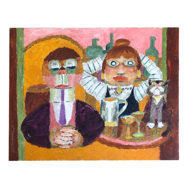 Vincent Bennett, Evening In, 1980s, Oil on Canvas Board For Sale