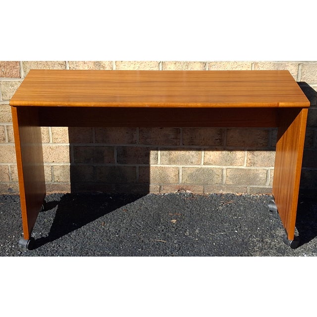 Mid-Century Modern Late 20th Century Scandinavian Danish Modern Teak Rolling Desk For Sale - Image 3 of 9