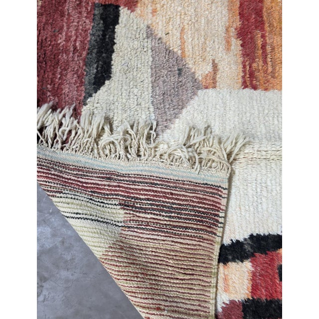 Authentic Terracotta Wool Rug - 6.3 X 4.3 Ft For Sale - Image 4 of 6