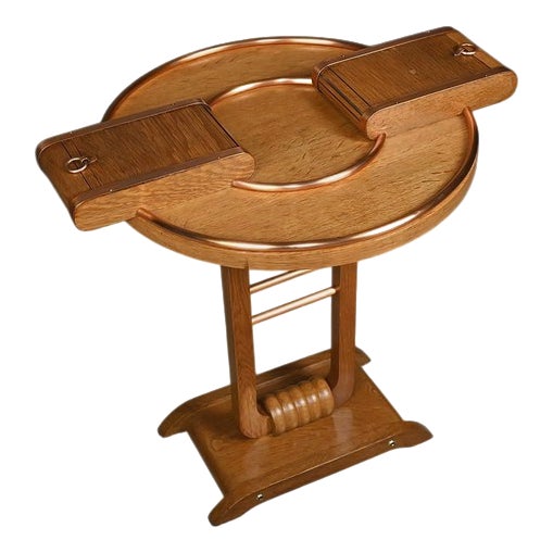 Small Art Deco Oak Smoking Table, 1930s For Sale