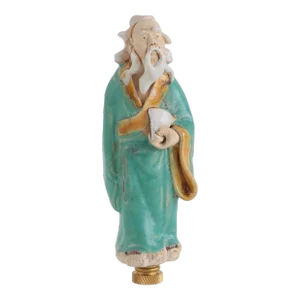 Chinese Mudman Figural Lamp Finial