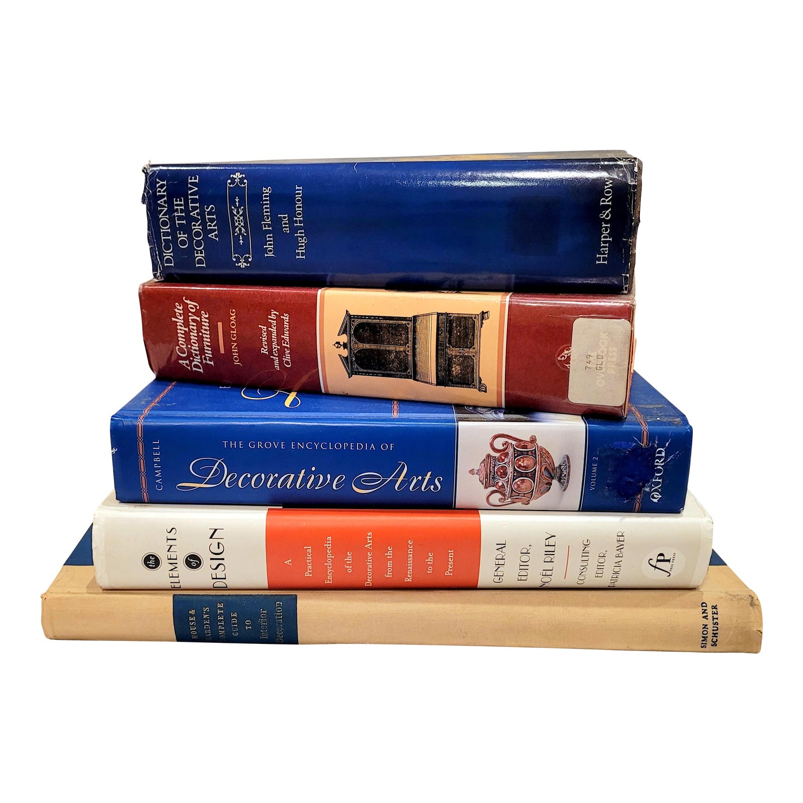 Vintage Collection of Design, Decorative Arts & Furniture Books Set of