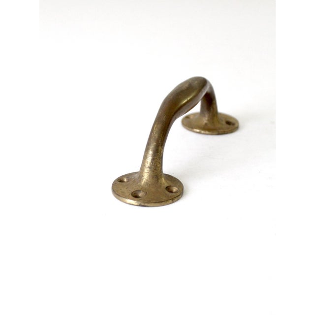 Mid-Century Modern Vintage Brass Door Handle For Sale - Image 3 of 8