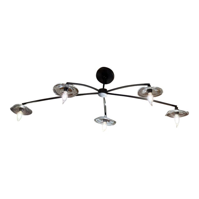 Restoration Hardware Lily Smoke Glass Chandelier For Sale